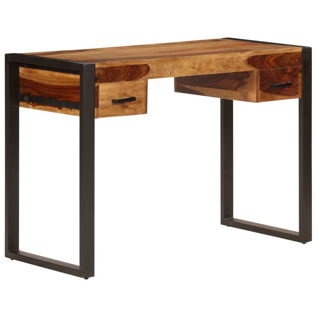 Desk with 2 Drawers 43.3"x19.7"x30.3" Solid Acacia Wood