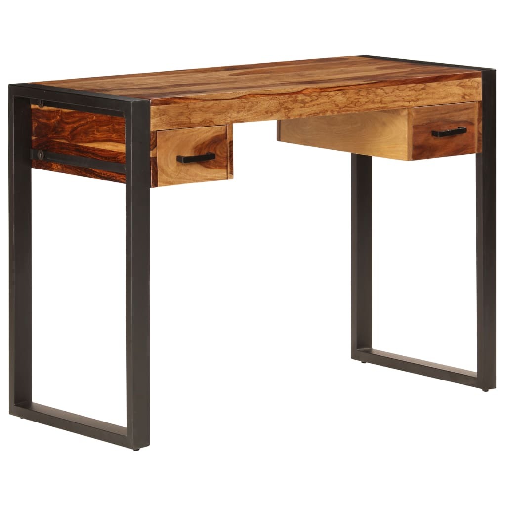 Desk with 2 Drawers 43.3"x19.7"x30.3" Solid Acacia Wood