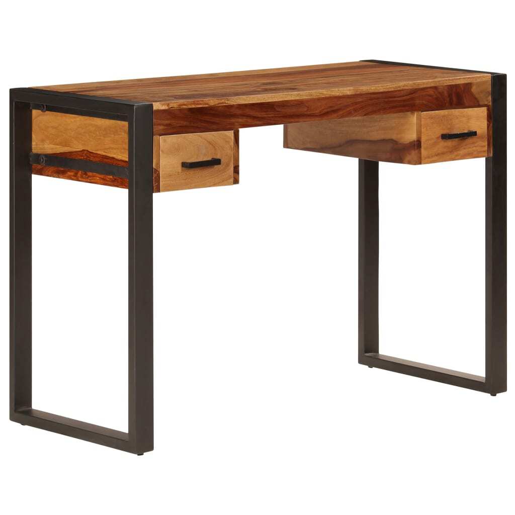 Desk with 2 Drawers 43.3"x19.7"x30.3" Solid Acacia Wood