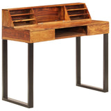 Desk 43.3"x19.7"x37" Solid Acacia Wood and Steel