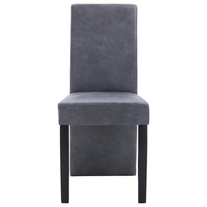 Dining Chairs 4 pcs Gray Faux Suede Leather
