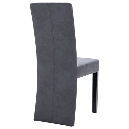 Dining Chairs 4 pcs Gray Faux Suede Leather