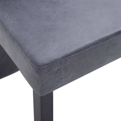 Dining Chairs 4 pcs Gray Faux Suede Leather