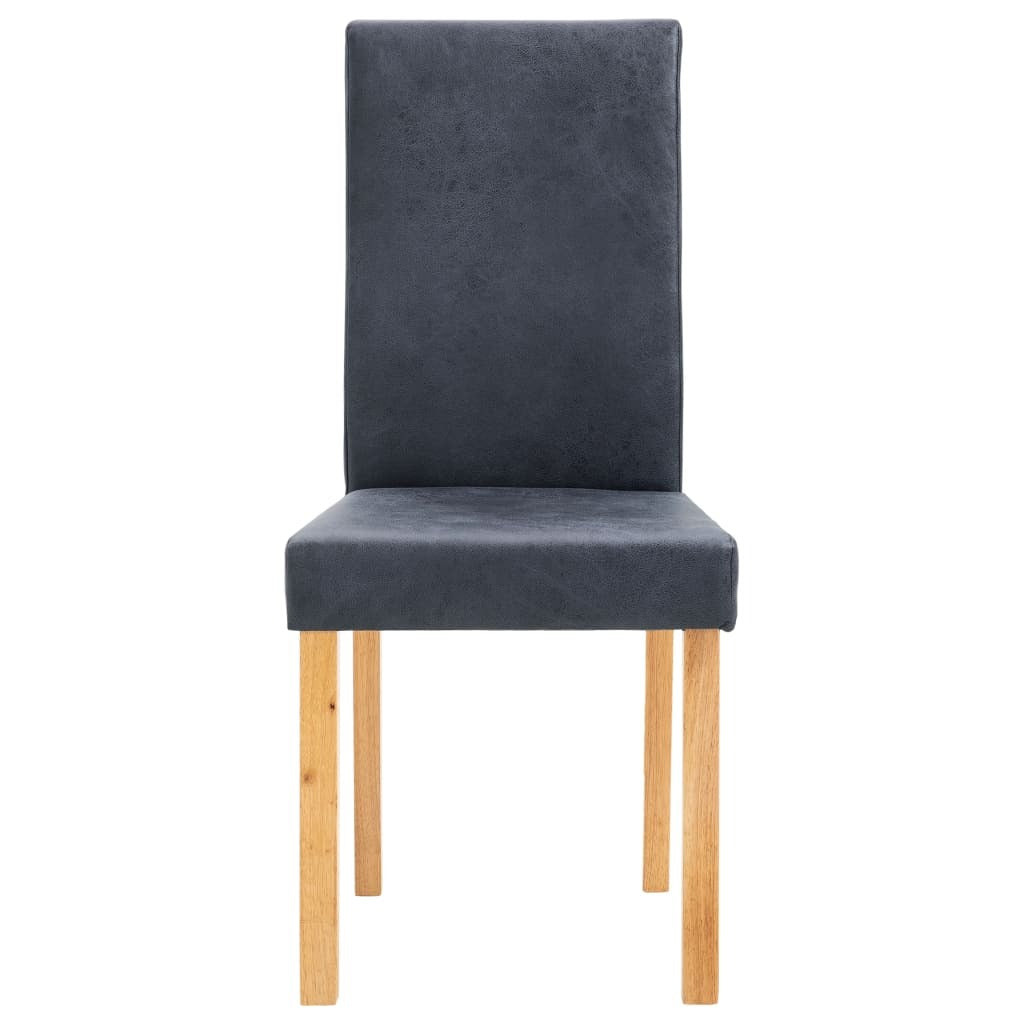 Dining Chairs 4 pcs Gray Faux Suede Leather