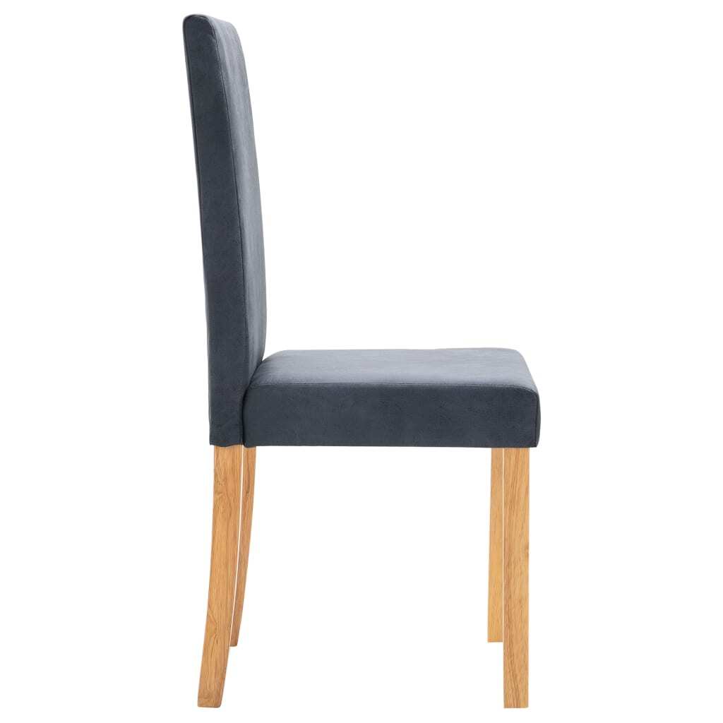 Dining Chairs 4 pcs Gray Faux Suede Leather