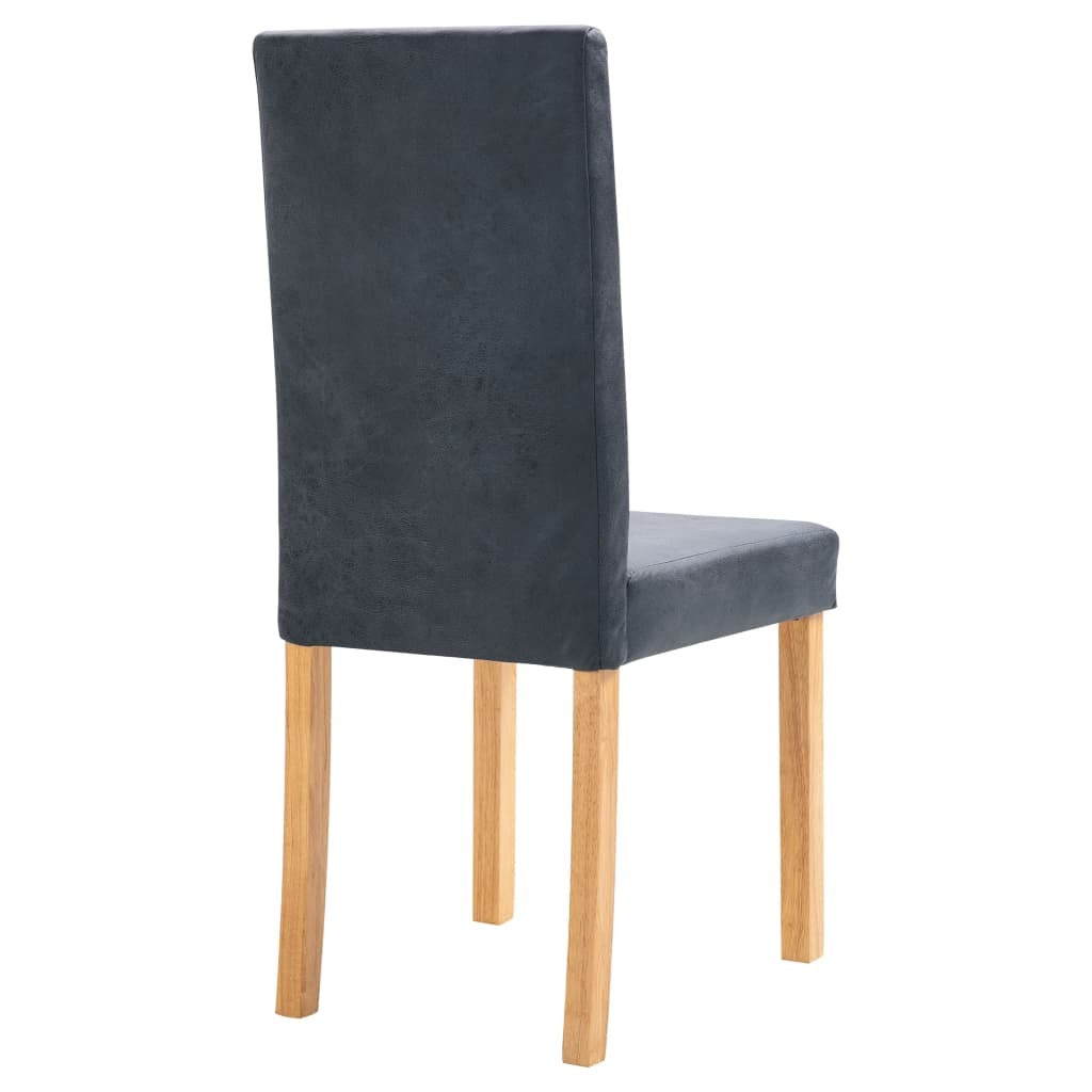 Dining Chairs 4 pcs Gray Faux Suede Leather