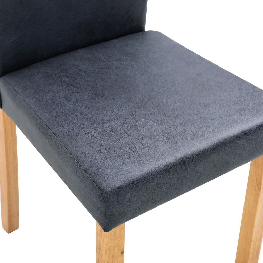 Dining Chairs 4 pcs Gray Faux Suede Leather