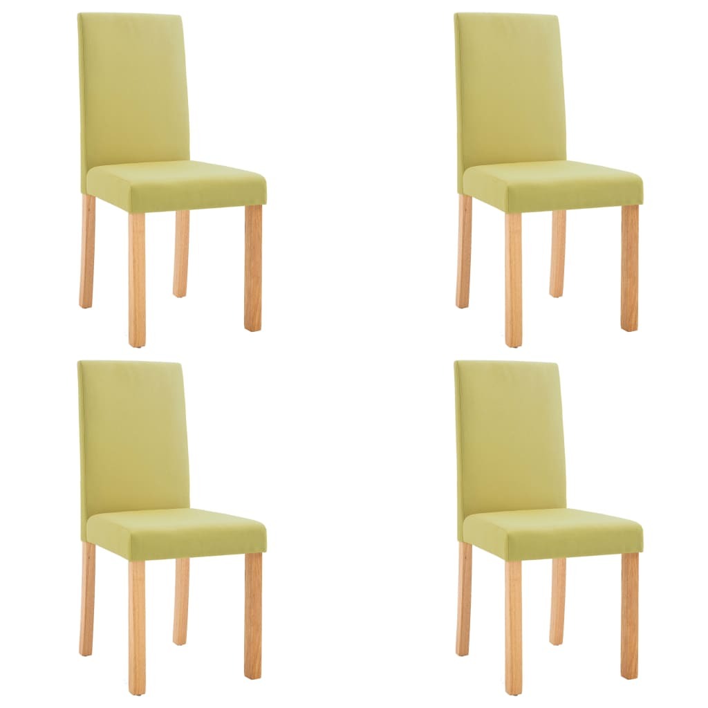 Dining Chairs 4 pcs Green Fabric