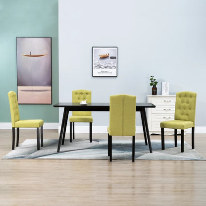 Dining Chairs 4 pcs Green Fabric
