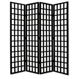 1" x 80" x 96" Black, 4 Panel, Floor, Wood, Window Pane - Screen