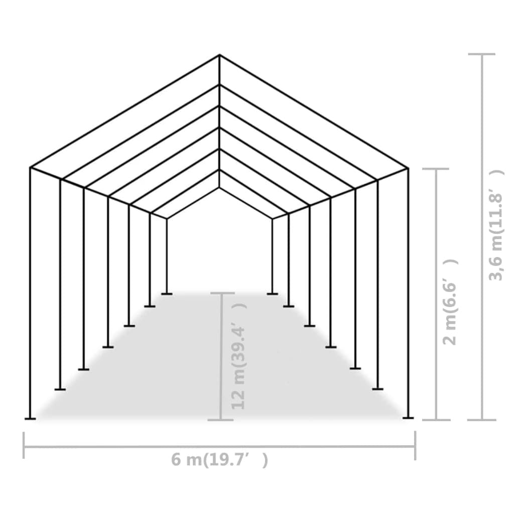 Party Tent PE 19.7'x39.4'Gray