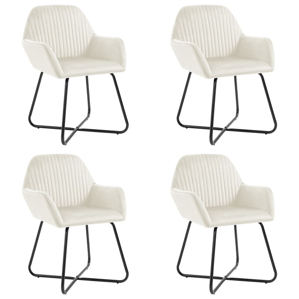 Dining Chairs 4 pcs Cream Velvet