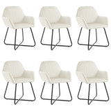 Dining Chairs 6 pcs Cream Velvet