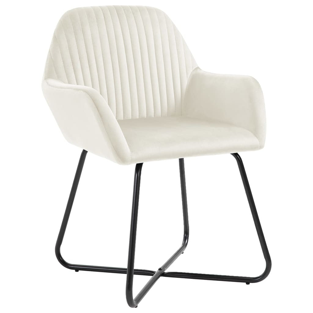 Dining Chairs 6 pcs Cream Velvet