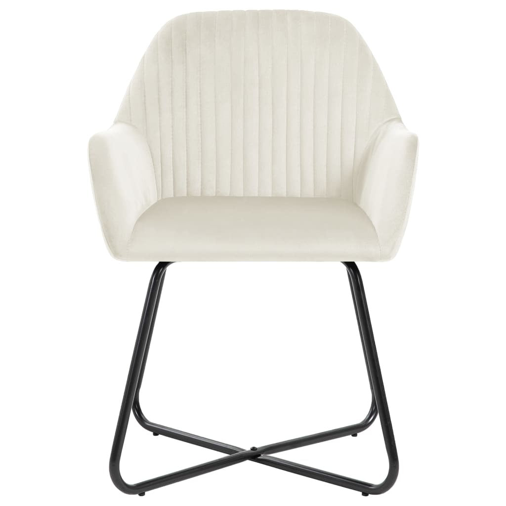 Dining Chairs 6 pcs Cream Velvet