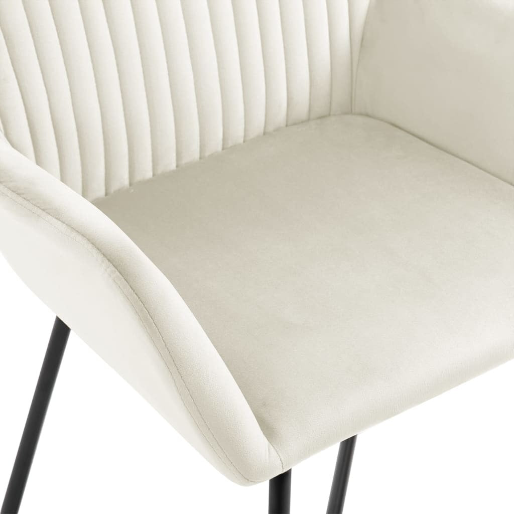 Dining Chairs 6 pcs Cream Velvet