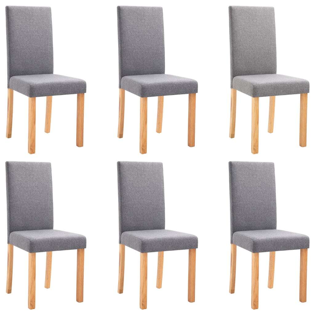 Dining Chairs 6 pcs Light Gray Fabric