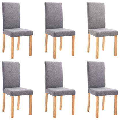 Dining Chairs 6 pcs Light Gray Fabric