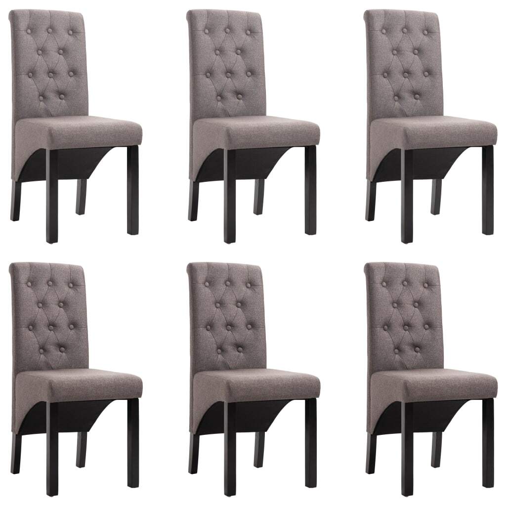 Dining Chairs 6 pcs Taupe Fabric