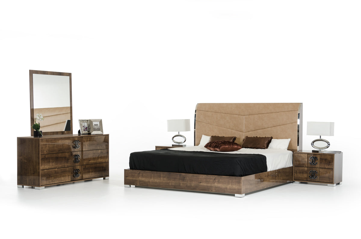 66" Brown Three Drawer Double Dresser