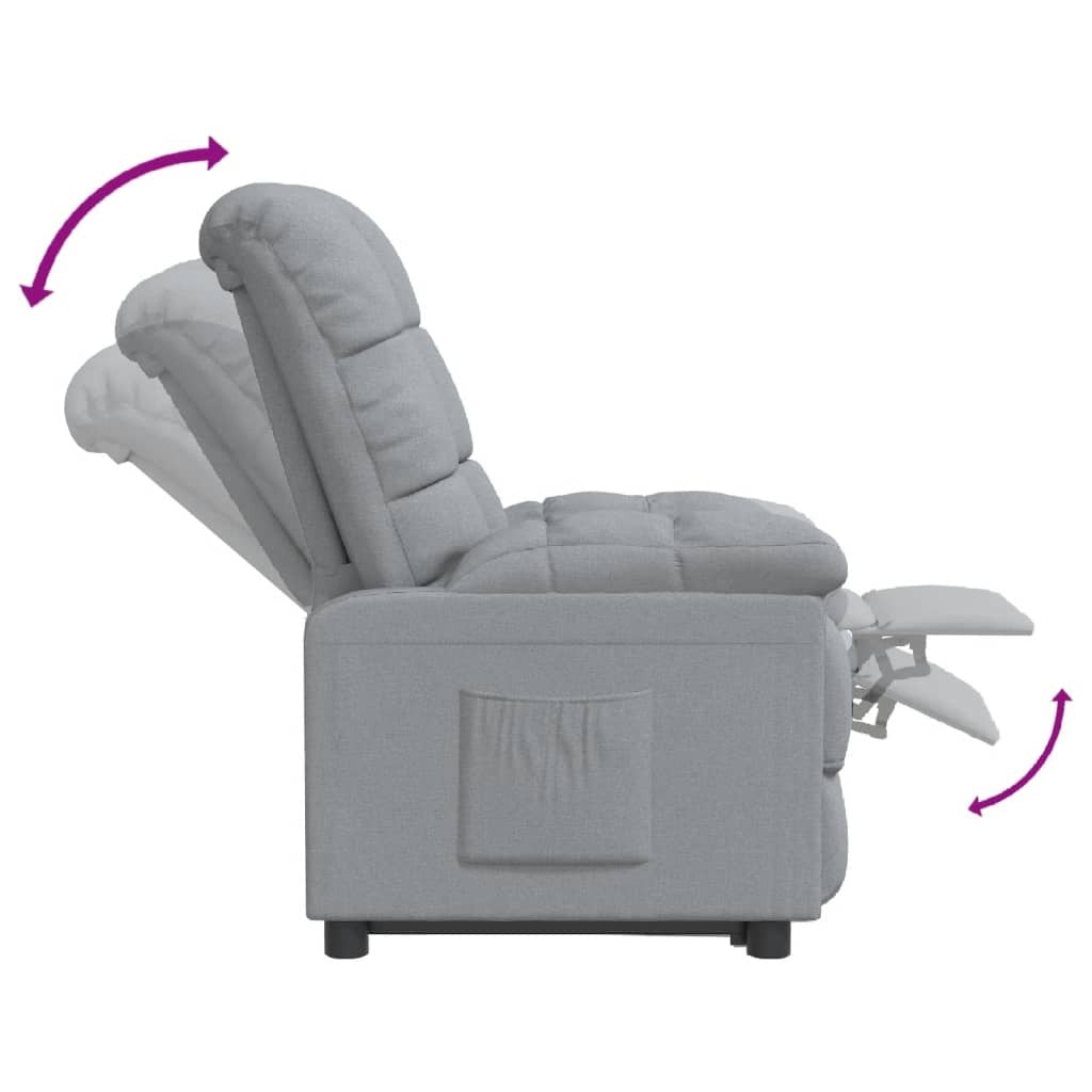 Recliner Light Gray Fabric