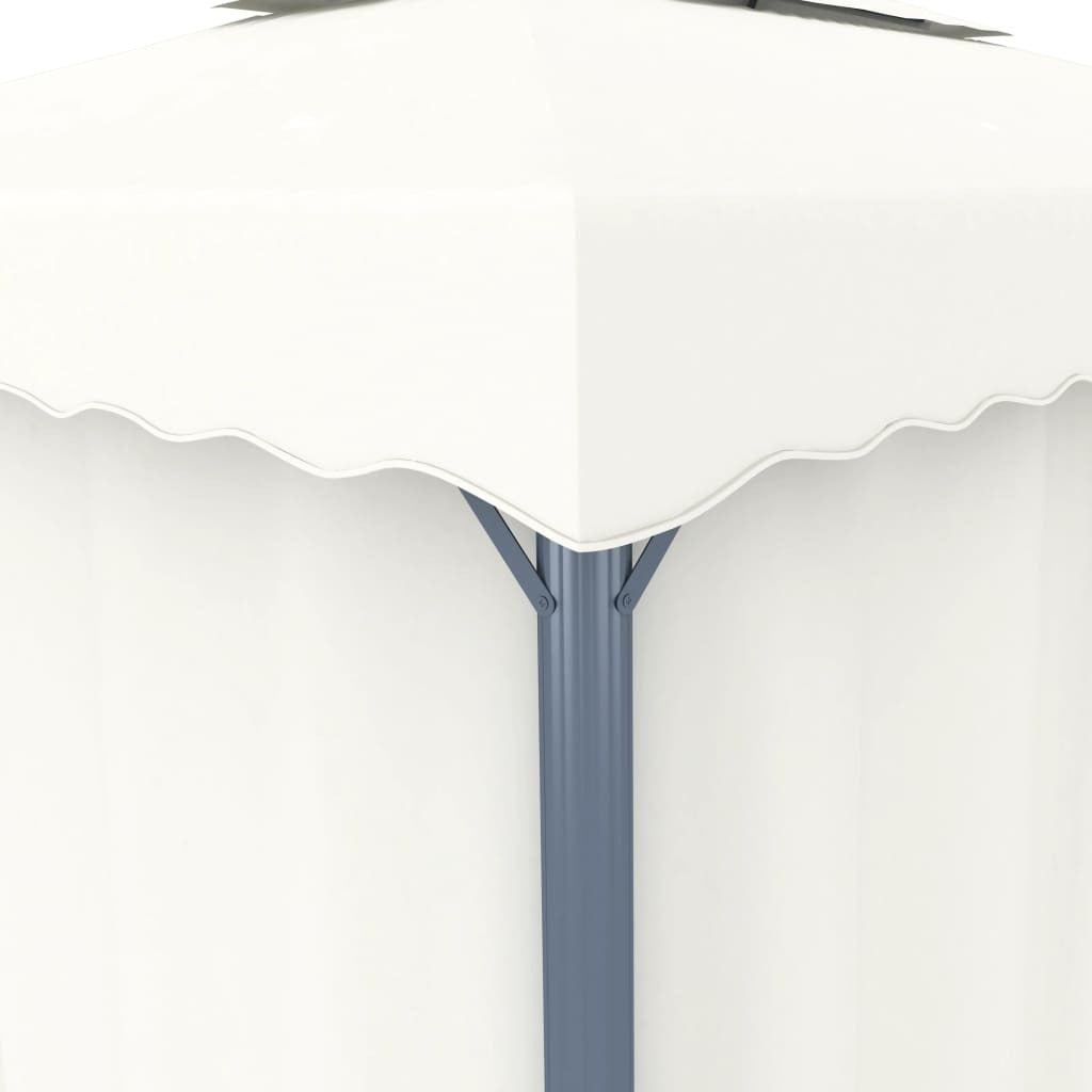 Gazebo with Curtain 13.1'x9.8'Cream White Aluminum