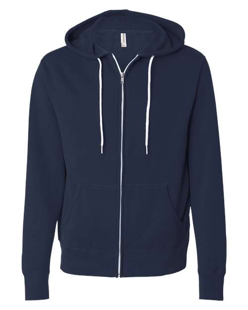 Unisex Lightweight Full-Zip Hooded Sweatshirt - 1616