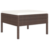 6 Piece Patio Lounge Set with Cushions Poly Rattan Brown