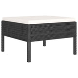 10 Piece Patio Lounge Set with Cushions Poly Rattan Black