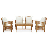 5 Piece Patio Lounge Set with Cushions Solid Acacia Wood