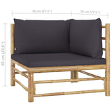 6 Piece Patio Lounge Set with Dark Gray Cushions Bamboo