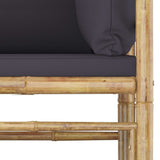 10 Piece Patio Lounge Set with Dark Gray Cushions Bamboo