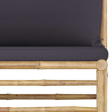 10 Piece Patio Lounge Set with Dark Gray Cushions Bamboo