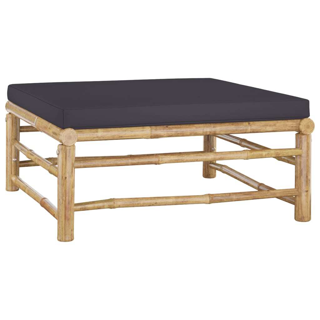 10 Piece Patio Lounge Set with Dark Gray Cushions Bamboo