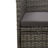 3 Piece Patio Dining Set Gray Poly Rattan and Glass