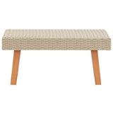 4 Piece Patio Lounge Set with Cushions Poly Rattan Beige