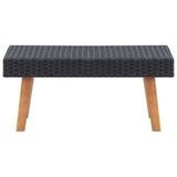 2 Piece Patio Lounge Set with Cushions Poly Rattan Black