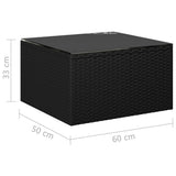 10 Piece Patio Lounge Set with Cushions Poly Rattan Black