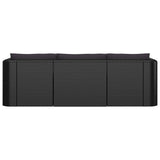 10 Piece Patio Lounge Set with Cushions Poly Rattan Black