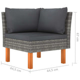 12 Piece Patio Lounge Set with Cushions Poly Rattan Gray