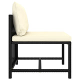 10 Piece Patio Lounge Set with Cushions Poly Rattan Black