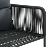 7 Piece Patio Dining Set PVC Rattan Black