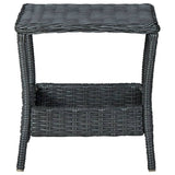 3 Piece Patio Lounge Set with Cushions Poly Rattan Dark Gray