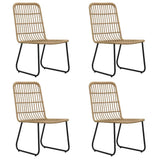 5 Piece Patio Dining Set Poly Rattan and Glass