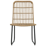 5 Piece Patio Dining Set Poly Rattan and Glass