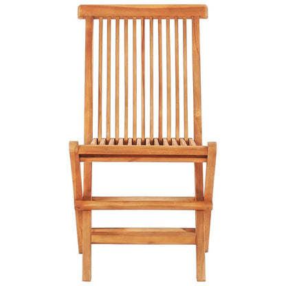 3 Piece Bistro Set with Gray Cushions Solid Teak Wood