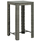 5 Piece Patio Bar Set with Cushions Poly Rattan Gray