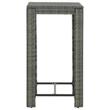 5 Piece Patio Bar Set with Cushions Poly Rattan Gray