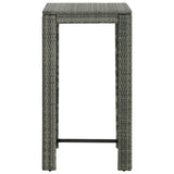 5 Piece Patio Bar Set with Cushions Poly Rattan Gray