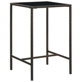 3 Piece Patio Bar Set Poly Rattan Brown